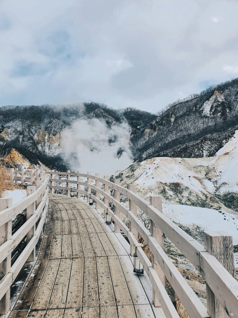 Volcanic view in Noboribetsu in Hokkaido 
