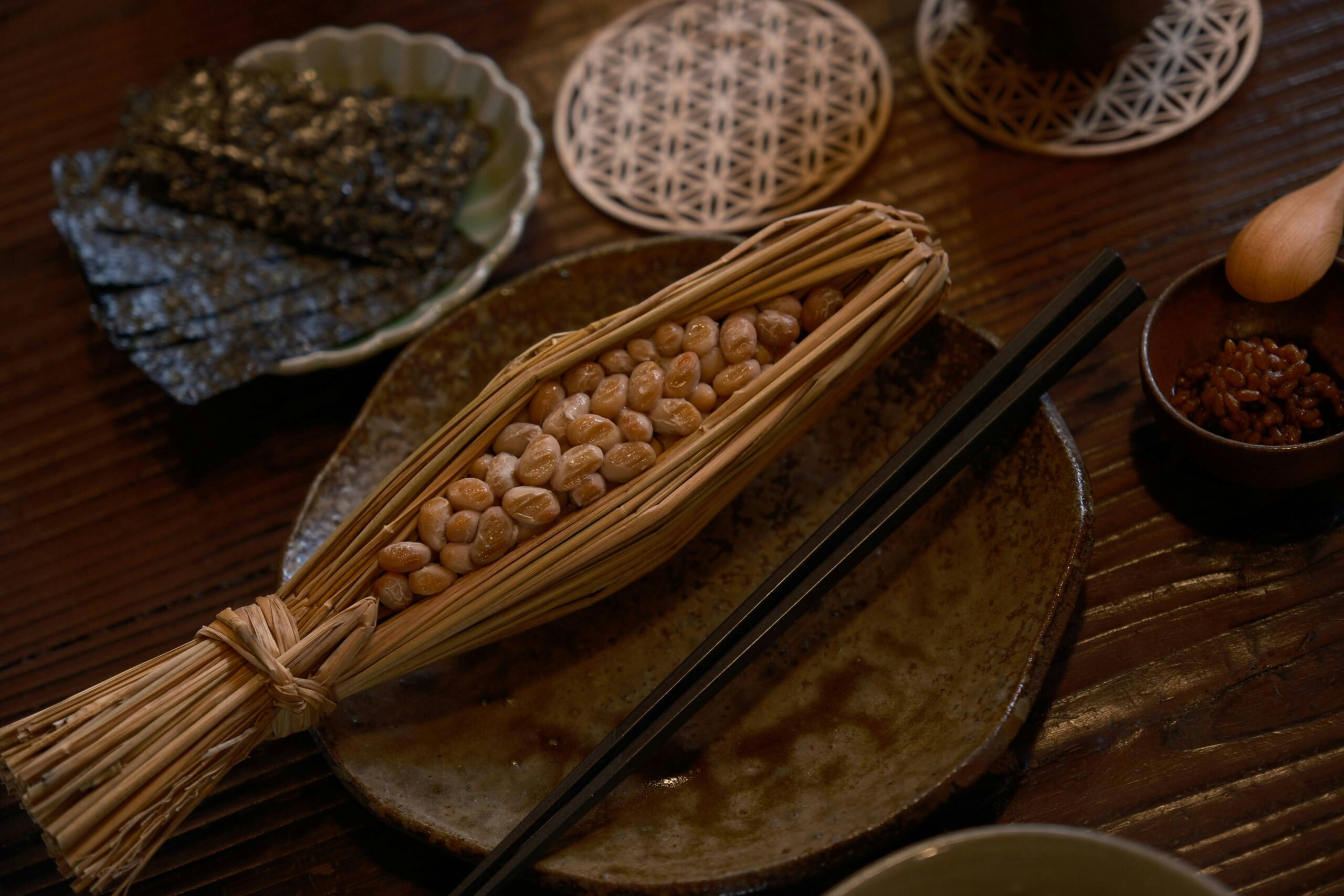 Natto beans on plate